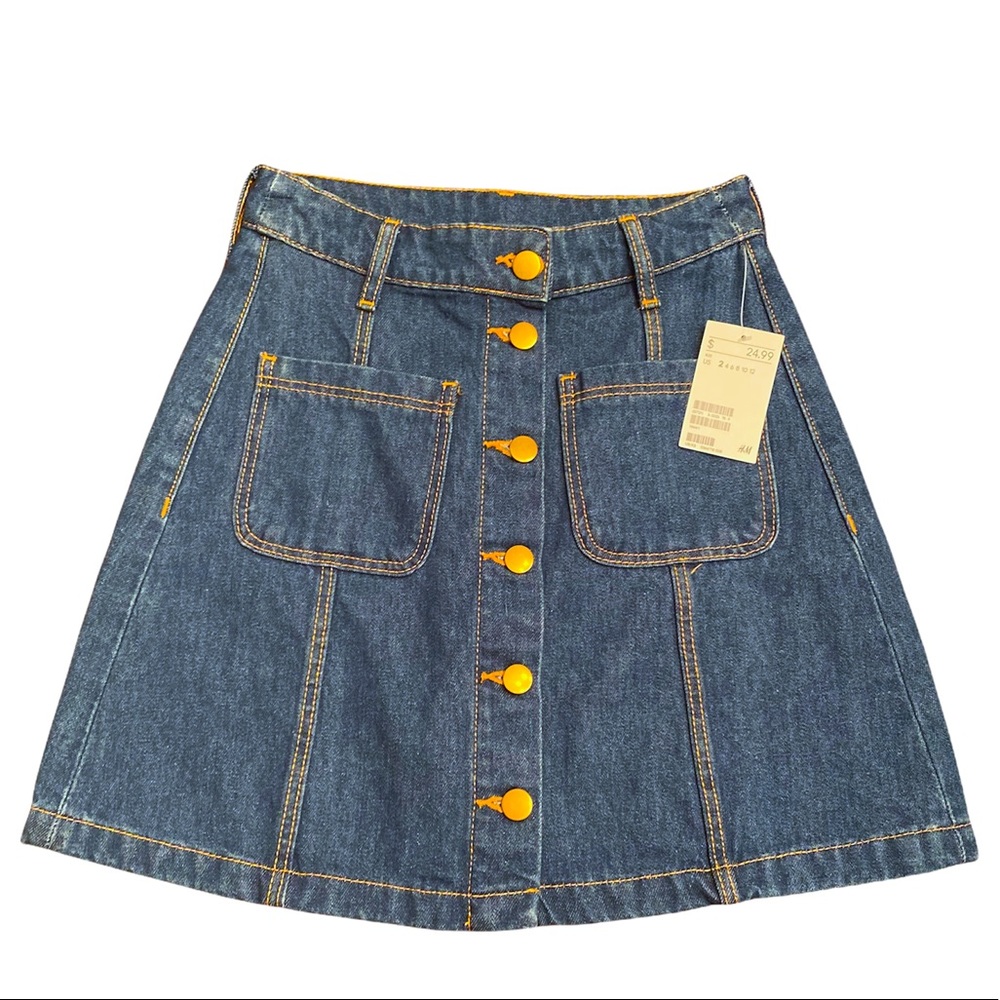 New H&M Button Up Jean Skirt